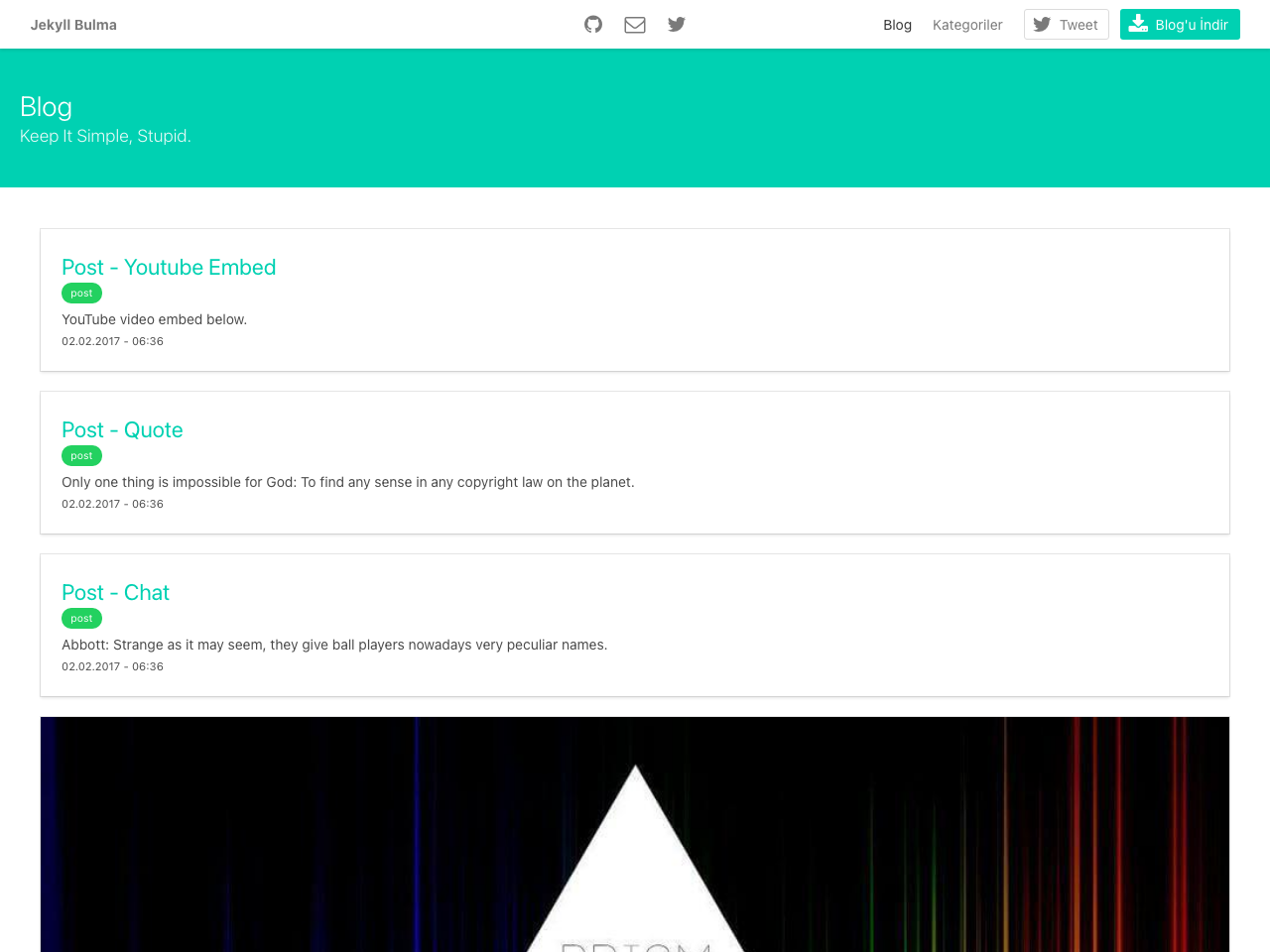 Jekyll Bulma screenshot