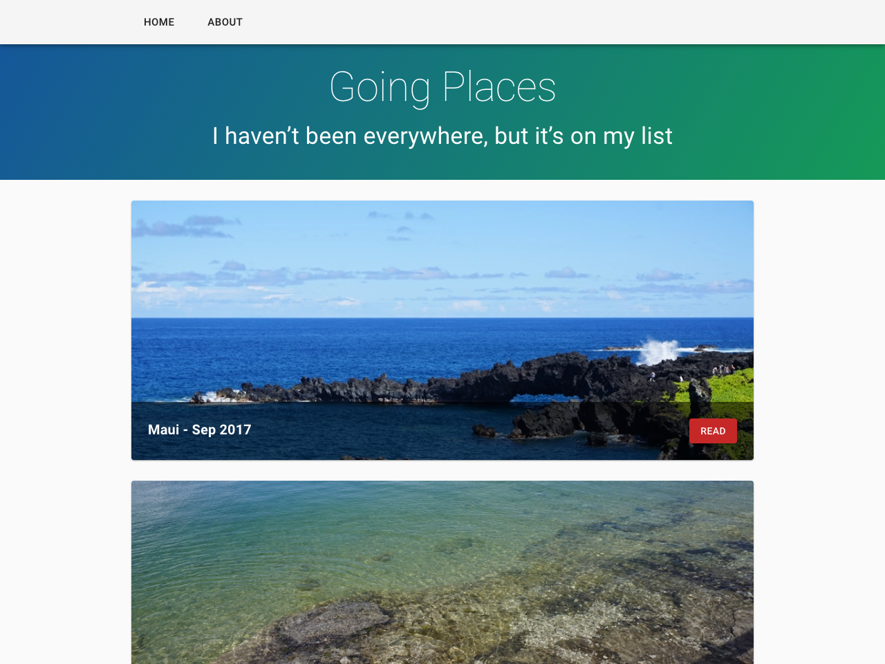 Gatsby Starter Traveler Blog screenshot