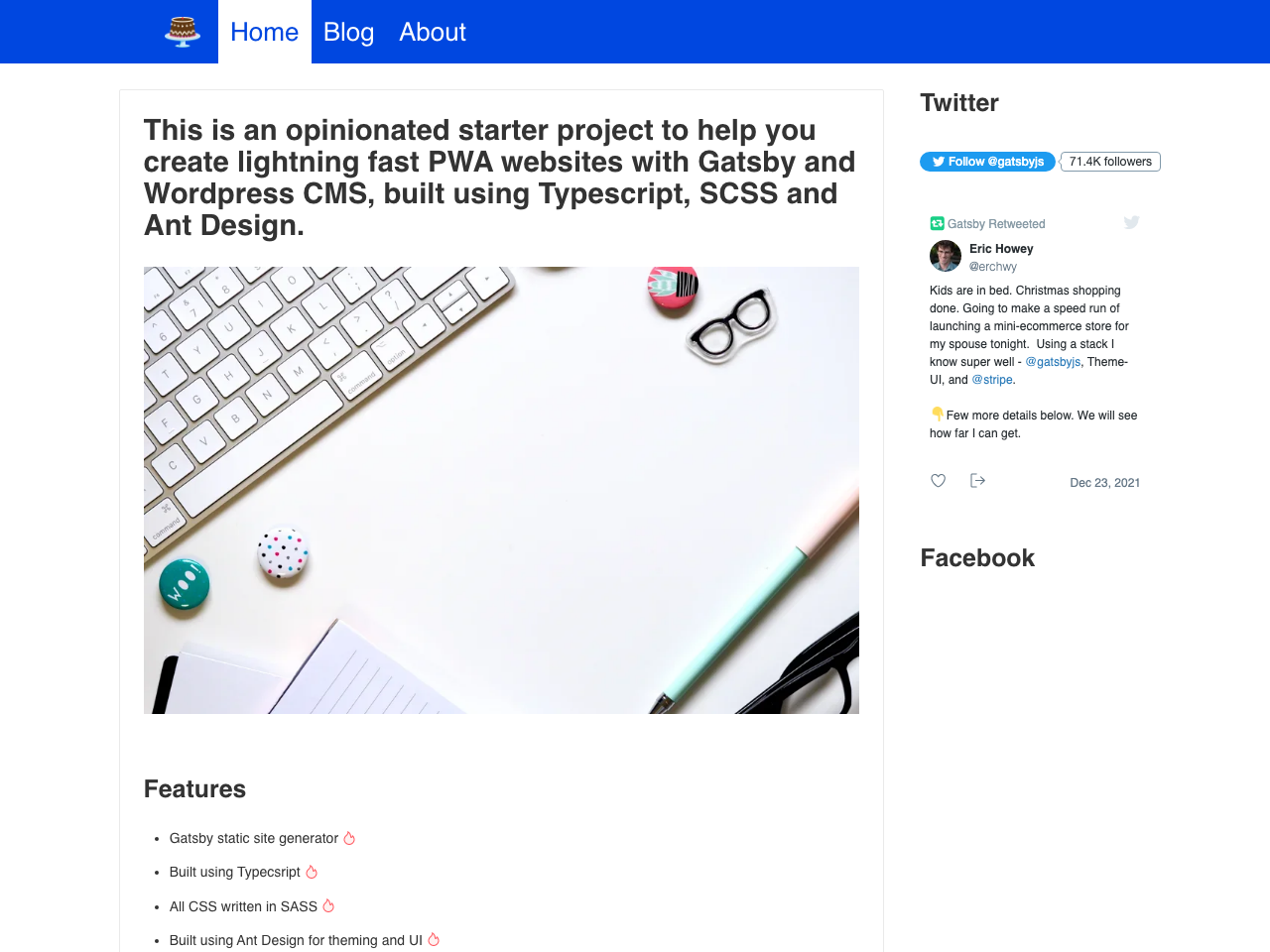 Gatsby Wordpress Typescript Scss Blog screenshot