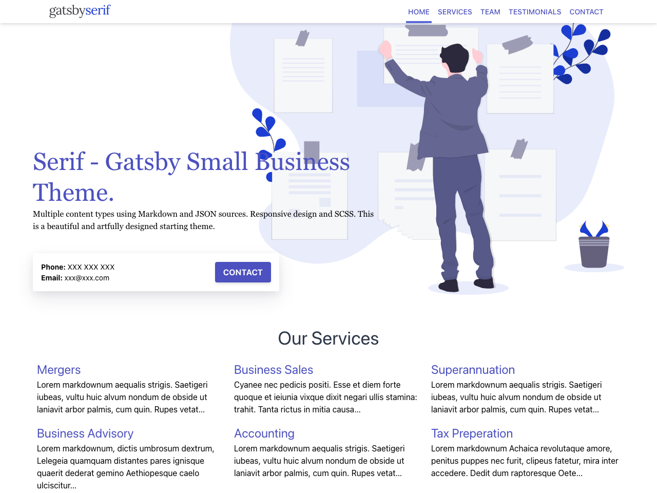 Gatsby Tailwind Serif screenshot