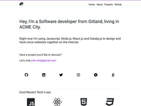 Gatsby Clean Portfolio screenshot